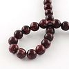 Dyed Natural Sesame Jasper Round Beads Strands X-G-R342-8mm-11-3