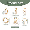 Kissitty 3 Pairs 3 Style Natural Pearl Beaded Hoop Earrings for Girl Women EJEW-KS0001-02-11
