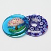 Mixed Donut/Pi Disc Handmade Millefiori Glass Pendants LAMP-A147-15-2