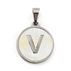 304 Stainless Steel with White Shell Pendants STAS-G268-01V-P-2