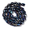 Opaque Solid Color Electroplate Glass Beads Strands EGLA-N013-P4mm-B01-2