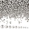 1050Pcs 5 Styles Round 304 & 316 Surgical Stainless Steel Spacer Beads STAS-NB0001-52-1