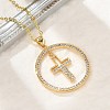 Brass Micro Pave Clear Cubic Zirconia Ring Pendant Necklaces NJEW-P322-A02-G-1