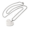 304 Stainless Steel Box Chain Arabic Heart Pendant Necklaces for Women NJEW-M008-02P-2