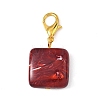 Square Acrylic Imitation Gemstone Pendant Decorations HJEW-JM04575-3