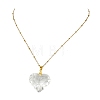 Valentine's Day Faceted Clear Glass Heart Pendant 304 Stainless Steel Satellite Chain Necklaces for Women NJEW-JN06074-01-2