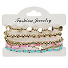 Glass & CCB Plastic Beaded Stretch Bracelets Set FS-WG21267-02-1