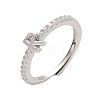 S925 Sterling Silver Adjustable Letter Rings for Women RJEW-M068-01P-R-2