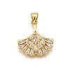 Brass Micro Pave Cubic Zirconia Pendants KK-K401-18G-1