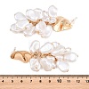 Alloy with Plastic Pearls Stud Tassel Earrings EJEW-Z172-06G-02-3