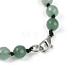8mm Faceted Round Natural Green Aventurine Beaded Necklaces NJEW-F327-01A-02-5