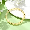 Natural Golden Silk Jade & Brass Beads Stretch Bracelets for Women BJEW-JB14040-1