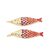 Brass Enamel Pendants X-KK-B148-14G-05-1