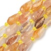 Natural Yellow Hematoid Quartz/Golden Healer Quartz Beads Strands G-G453-F06-8x16mm-2
