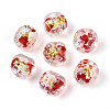 Handmade Foil Lampwork Beads Strands FOIL-T008-04F-2