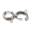 Tarnish Resistant 201 Stainless Steel Huggie Hoop Earring Findings STAS-P283-01X-P-2