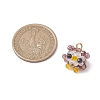 Faceted Round Natural Black Spinel and Glass Beaded Animal Pendants PALLOY-MZ01178-3
