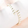 Snake Brass Enamel Cuff Bangles BJEW-A163-01G-01-1