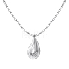 Teardrop 925 Sterling Silver Micro Pave Cubic Zirconia Pendant Necklaces NJEW-K279-05MP-2