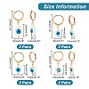 8 Pairs 4 Style Oval & Star & Heart & Flat Round Natural Shell Dangle Hoop Earrings EJEW-AR0001-03-2
