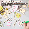 15Pcs Theaceae Wood Baseball Bat & Acrylic Baseball & Alloy Enamel Pendant Keychains KEYC-SW00030-5