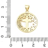 Religion Cross Brass Micro Pave Clear Cubic Zirconia Pendants CU-CBA83A6-03C-G03-3