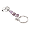Heart Natural Mixed Gemstone Keychains KEYC-JKC01455-4