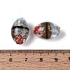 Two Tone Color Handmade Foil Glass Beads FOIL-Q001-01D-4
