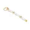Natural Baroque Keshi Pearl & Electroplate Synthetic Non-magnetic Hematite Beaded Pendants PALLOY-JF05012-01-4