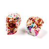 Spray Painted Resin Beads Strands RESI-N041-01A-3