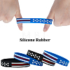 Gorgecraft 20Pcs 2 Colors Independence Day Theme Silicone Star Cord Bracelets Set Wristband BJEW-GF0001-15A-6
