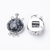 Natural Snowflake Obsidian Box Clasps G-E427-01P-1