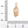 Brass Birdcage Links Connector Charms with Clear Cubic Zirconia Beads Inside KK-D265-03G-2