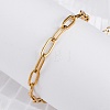 Ion Plating(IP) 304 Stainless Steel Paperclip Chain Bracelets for Women BJEW-C046-02G-4