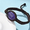 Natural Amethyst Beads Bracelets BJEW-H626-02-15-3