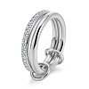 304 Stainless Steel Micro Pave Clear Cubic Zirconia Finger Rings WGF1140-01-1