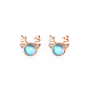 925 Sterling Silver Clear Cubic Zirconia Deer Head Stud Earrings FS-WG3413F-03-1