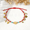 Stainless Steel Cross & Hamsa Hand & Medal Charms Braided Bracelets GU1131-2-3