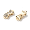 Brass Micro Pave Clear Cubic Zirconia Connector Charms KK-S367-21A-2