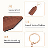Walnut Wood Pendant Keychains KEYC-TAC0034-06E-5