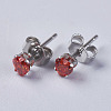 Cubic Zirconia Earrings EJEW-I209-08-4mm-2