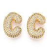 Brass Micro Pave Cubic Zirconia Pendants KK-N254-06G-C-1