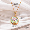 Alloy Enamel with Natural Pearl Pendant Brass Chain Necklaces FS-WGD59E5-04-1