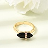 Natural Black Agate Cuff Rings GG-CBA0B5A-03G-05-2