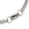 Non-Tarnish 304 Stainlessa Steel Curb Chain Pendant Necklaces NJEW-H034-06P-3