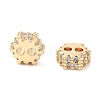 Brass Clear Cubic Zirconia Bead KK-B102-39G-1