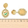 304 Stainless Steel & Cloth Embroidery Stud Dangle Earrings EJEW-JE07297-5