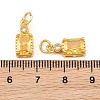 Brass Pave Cubic Zirconia Charms CU-CBA3D67-07G-02-3