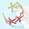304 Stainless Steel Enamel Cuff Bangles for Women BJEW-D408-34G-5