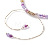 3Pcs 3 Color Natural Pearl & Glass Seed Braided Bead Bracelets Set BJEW-JB09535-5